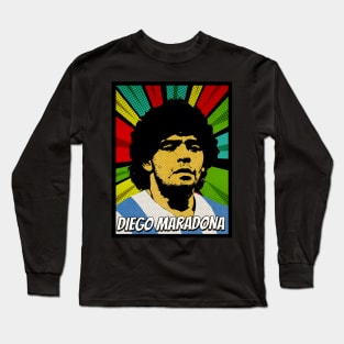 Diego Maradona Pop Art Design // Fan Art Long Sleeve T-Shirt